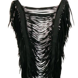 Caravana Leather Fringe Top